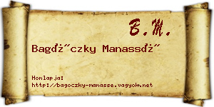 Bagóczky Manassé névjegykártya